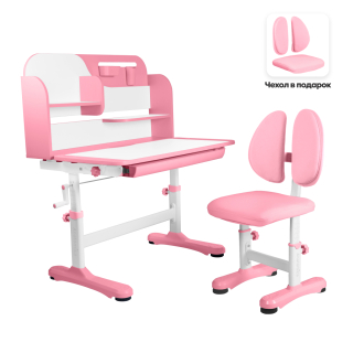 Комплект Anatomica Amadeo парта + стул + надстройка + выдвижной ящик розовый